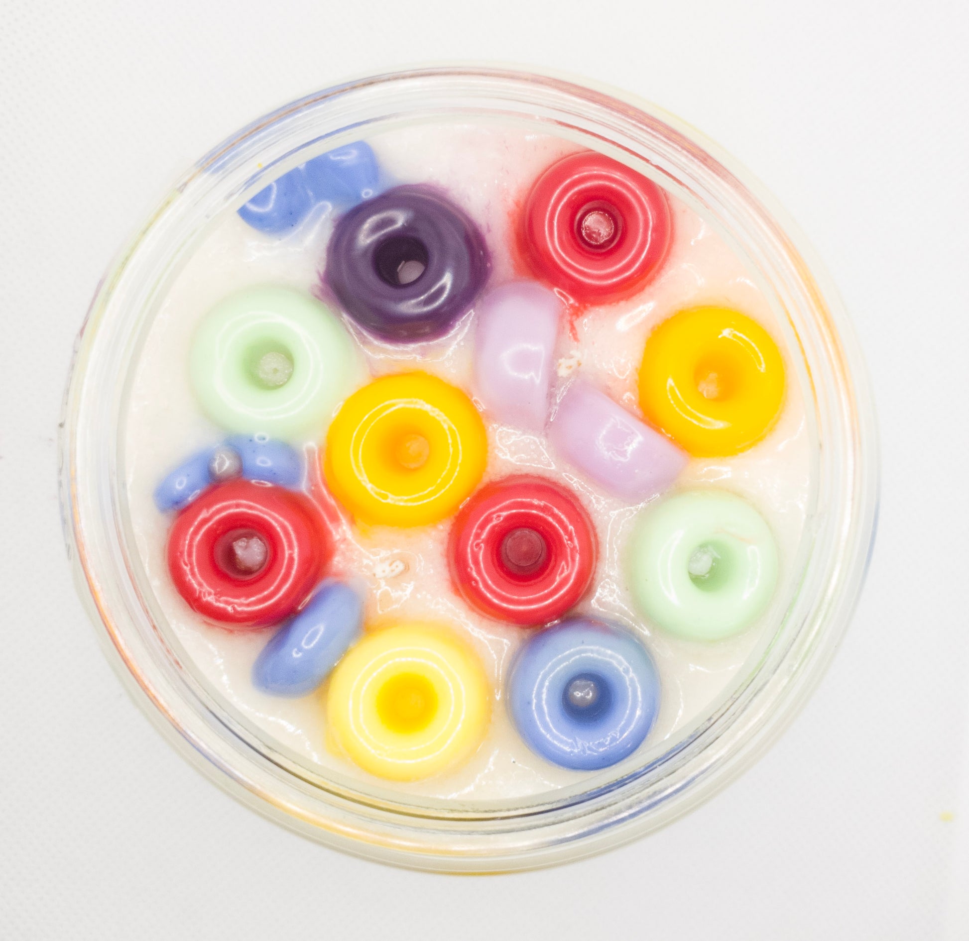 A candle that smells and looks like a bowl of fruit loops. Made to order. Fruit Loops | Loved By Me Creations Visit Now: www.lovedbymecreations.com