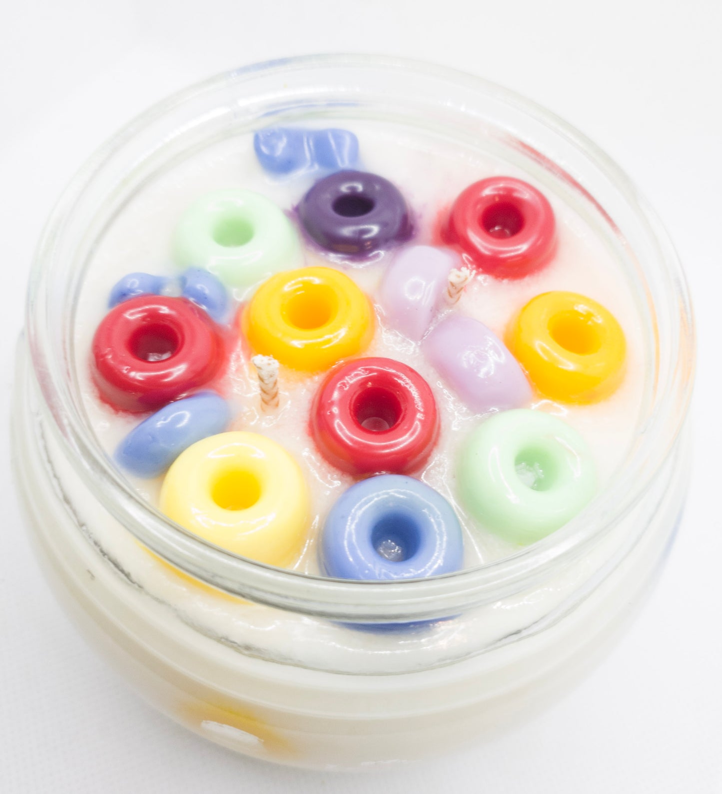 A candle that smells and looks like a bowl of fruit loops. Made to order. Fruit Loops | Loved By Me Creations Visit Now: www.lovedbymecreations.com