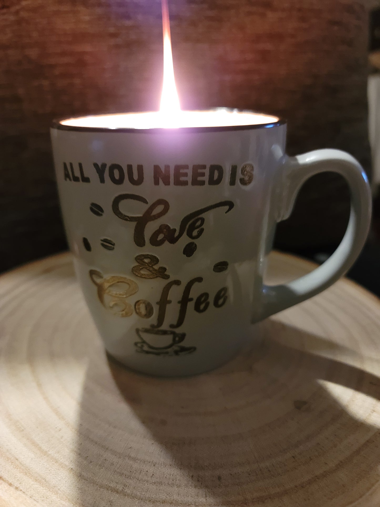 A hot cup of coffee, tea, chocolate in our scented candles, Burn the candle and keep the mug. Visit Now: www.lovedbymecreations.com