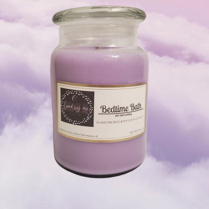 Enjoy your favorite scent in a 32 oz candle glass jar. Made with Soy wax for a clean burn. 195-210 hours of burn time. Select 1 fragrance. Visit Now: www.lovedbymecreations.com